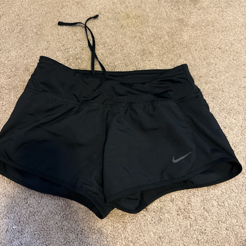 Nike Women's Black Athletic Running Shorts with Swoosh